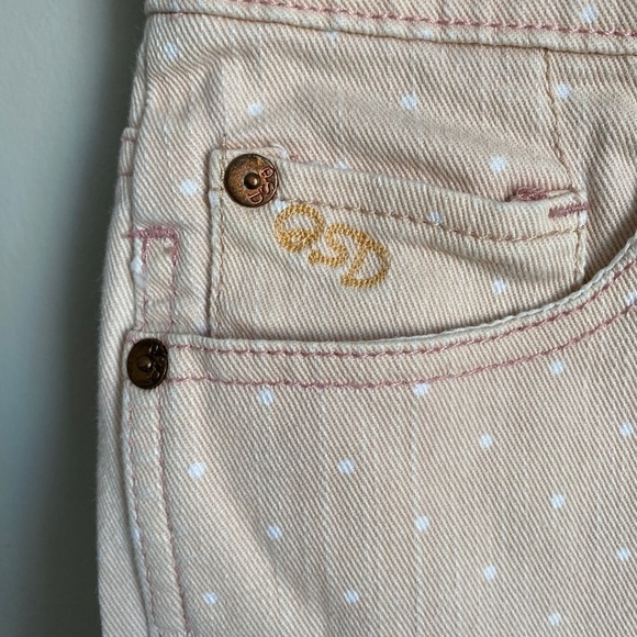 QSD Women's Light Peach Polka Dot Denim Cutoff Shorts Size 5/27 - Picture 3 of 12